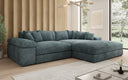 Designer Ecksofa Bernardo mit breiter Ottomane in Cord