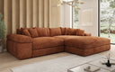 Designer Ecksofa Bernardo mit breiter Ottomane in Cord