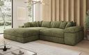 Designer Ecksofa Bernardo mit breiter Ottomane in Cord