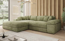 Designer Ecksofa Bernardo mit breiter Ottomane in Cord