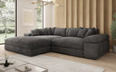 Designer Ecksofa Bernardo mit breiter Ottomane in Cord
