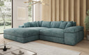 Designer Ecksofa Bernardo mit breiter Ottomane in Cord