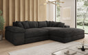Designer Ecksofa Bernardo mit breiter Ottomane in Cord