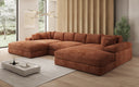Designer Sofa Bernardo U with wide ottoman in Corduroy