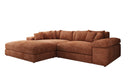 Designer Ecksofa Bernardo mit breiter Ottomane in Cord