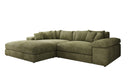 Designer Ecksofa Bernardo mit breiter Ottomane in Cord