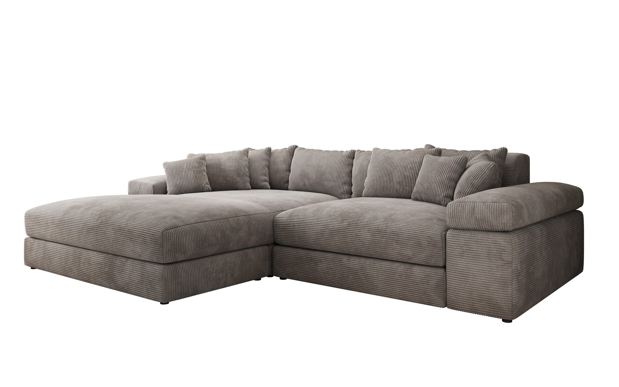 Designer Sofa Bernardo with wide Ottoman in Corduroy