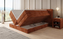Box spring bed Ophelia with lift-up storage in Corduroy