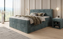 Box spring bed Ophelia with lift-up storage in Corduroy