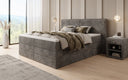 Box spring bed Ophelia with lift-up storage in Corduroy
