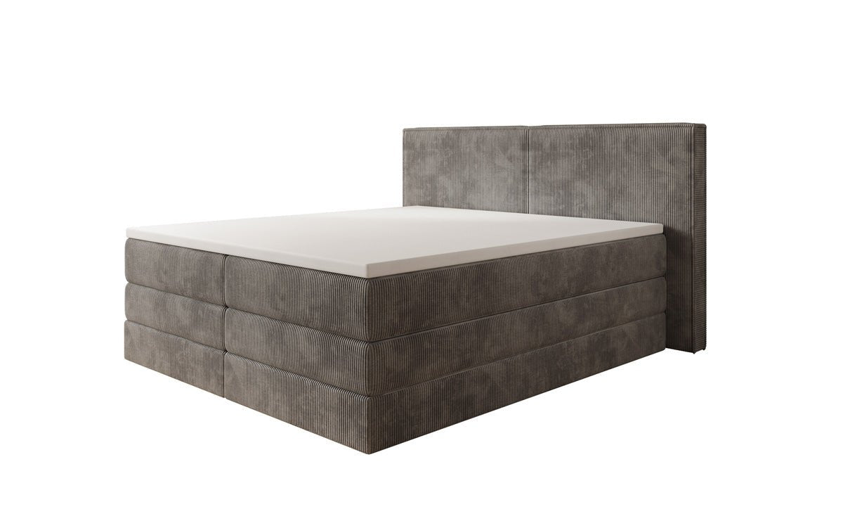 Box spring bed Ophelia with lift-up storage in Corduroy