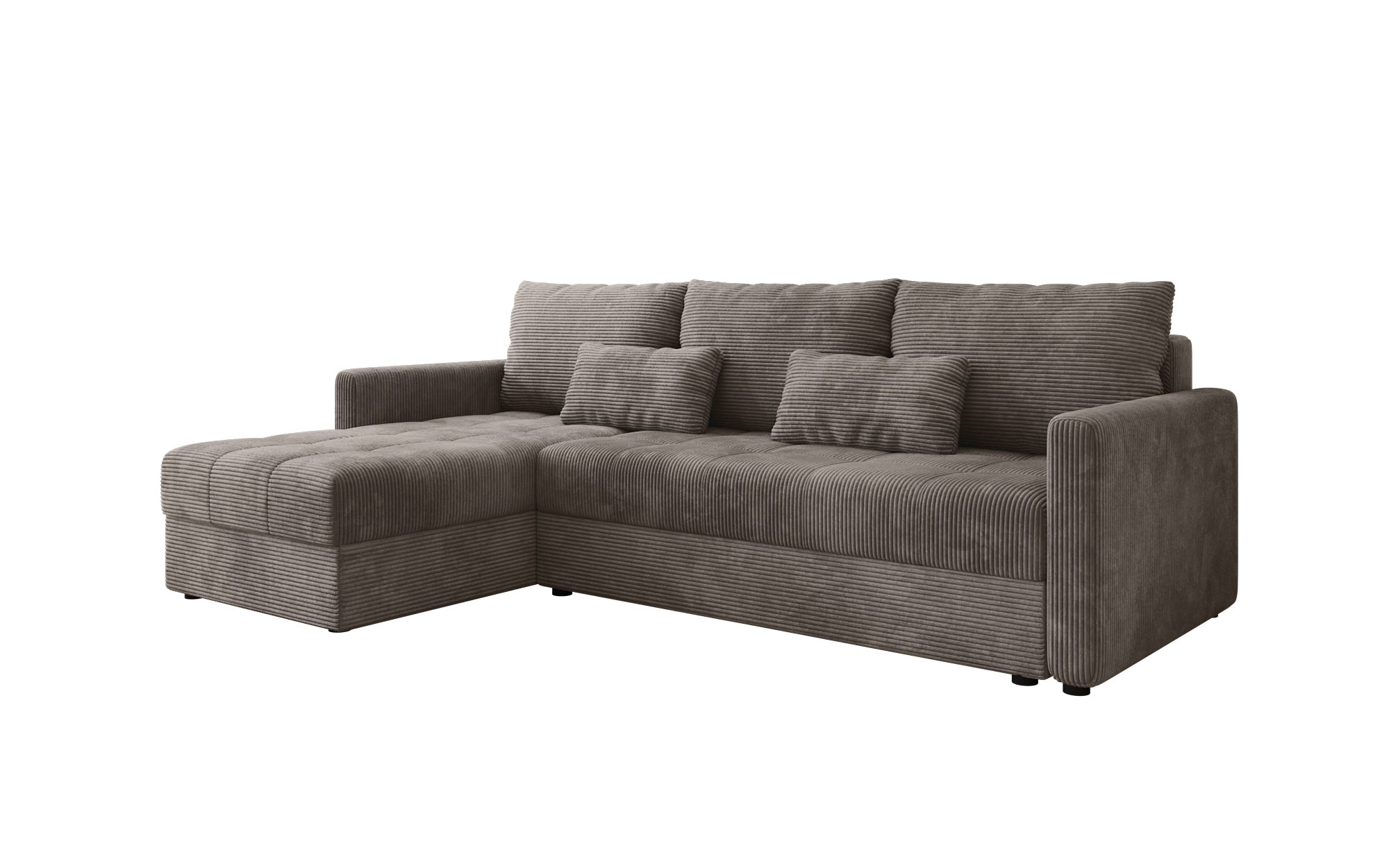 Designer sofa Roma in corduroy with sleeping and folding function