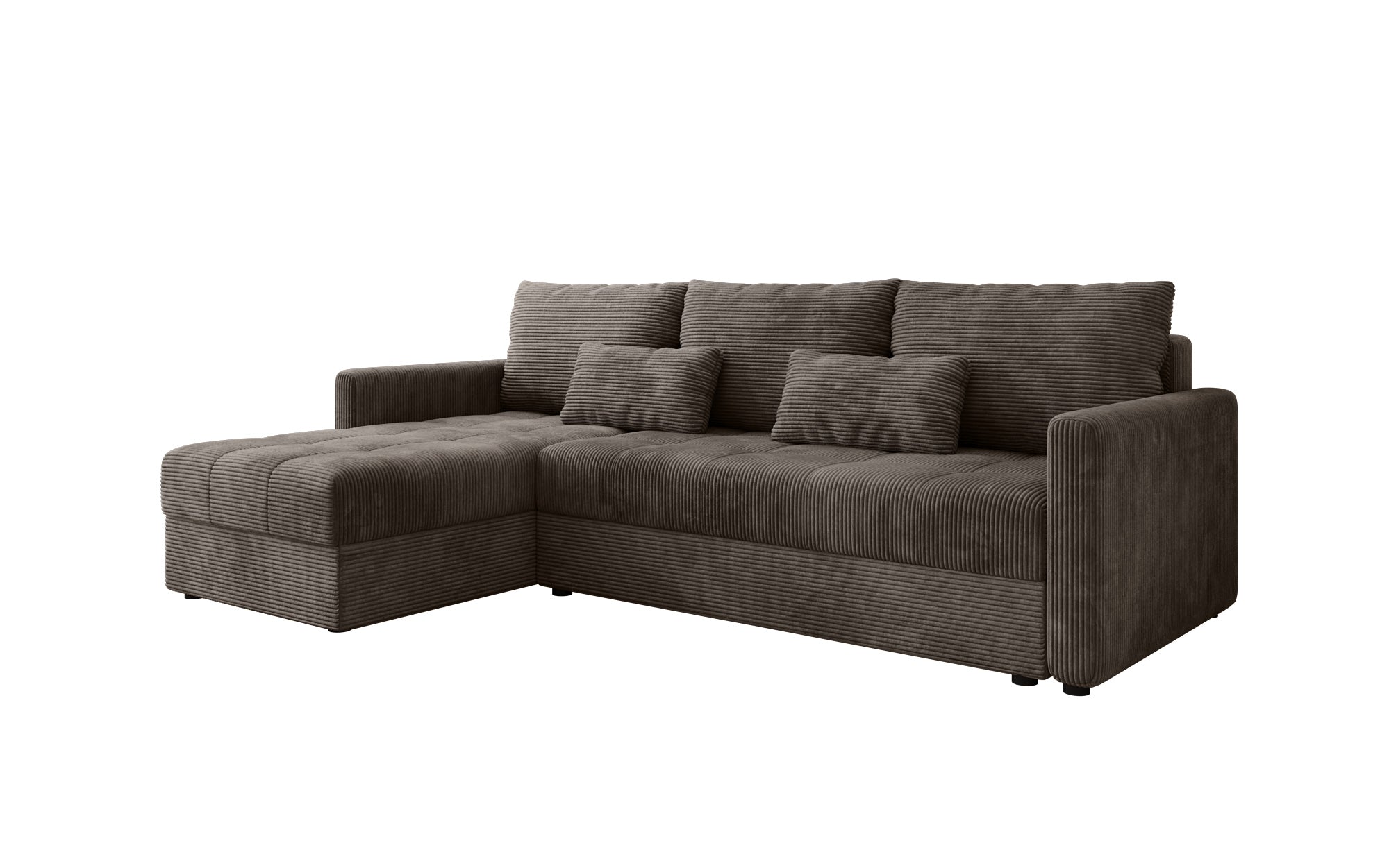Designer sofa Roma in corduroy with sleeping and folding function
