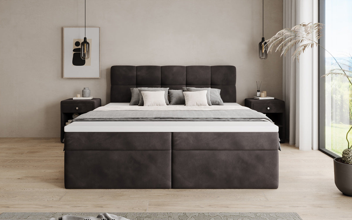 Boxspringbett Cozy II Samt mit Stauraum