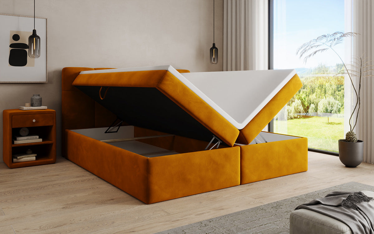 Boxspringbett Cozy II Samt mit Stauraum