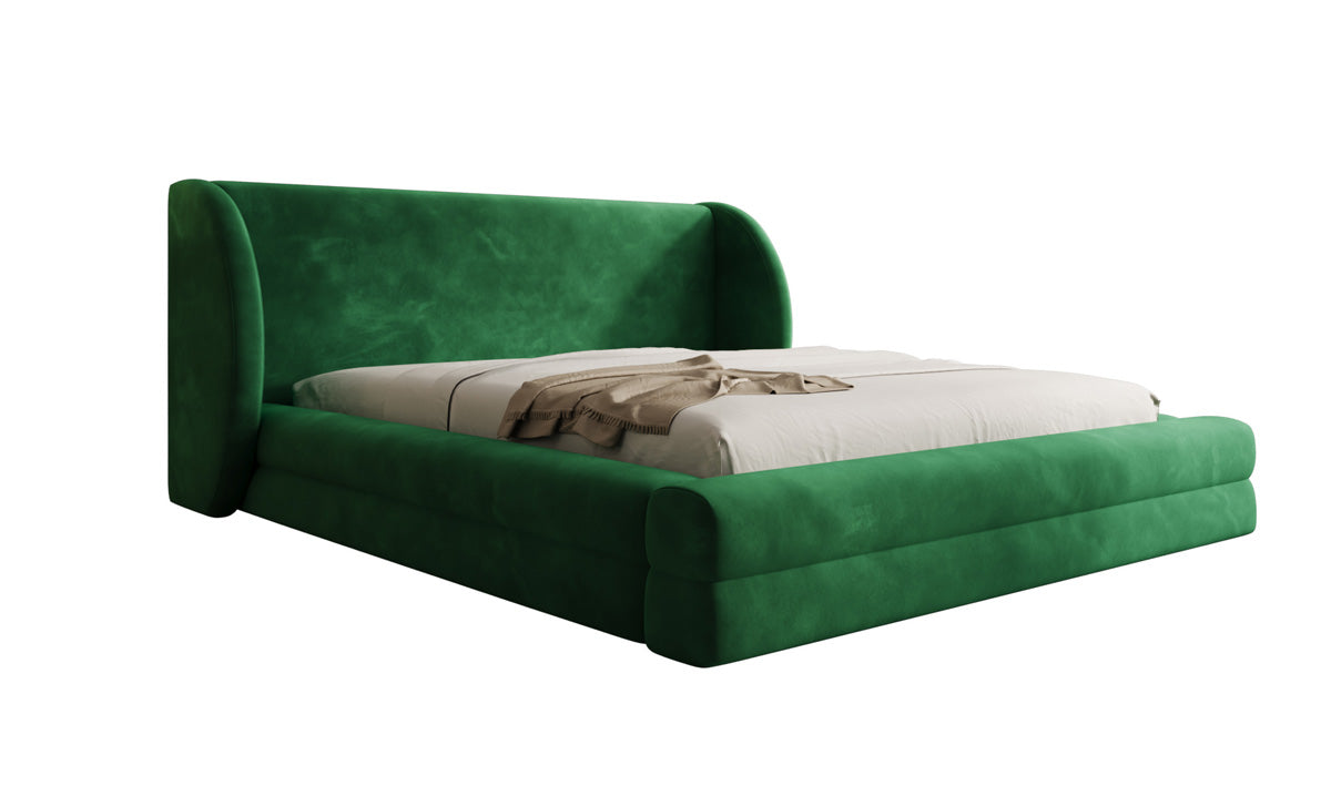 Designer upholstered bed Liv in velvet with storage