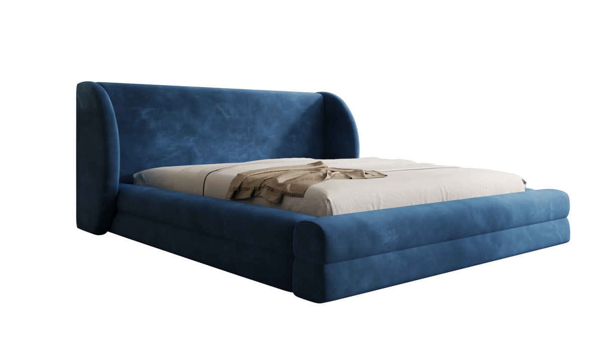 Designer upholstered bed Liv in velvet with storage