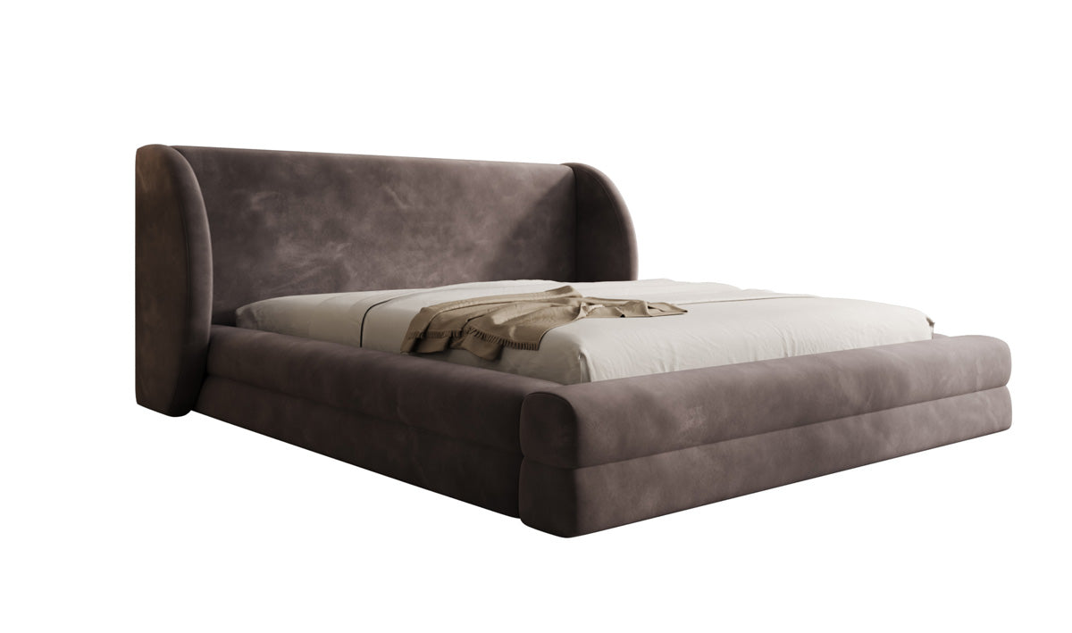 Designer upholstered bed Liv in velvet with storage