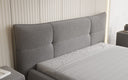Designer upholstered bed Gioia in teddy bouclé with storage