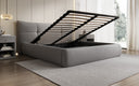 Designer upholstered bed Gioia in teddy bouclé with storage