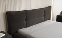 Designer upholstered bed Gioia in teddy bouclé with storage