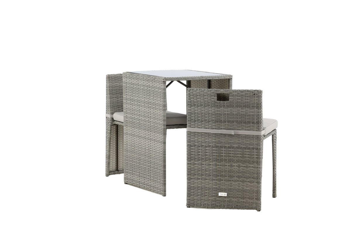 Balkonset Bob - in wahlweise schwarzem oder grauem Rattan