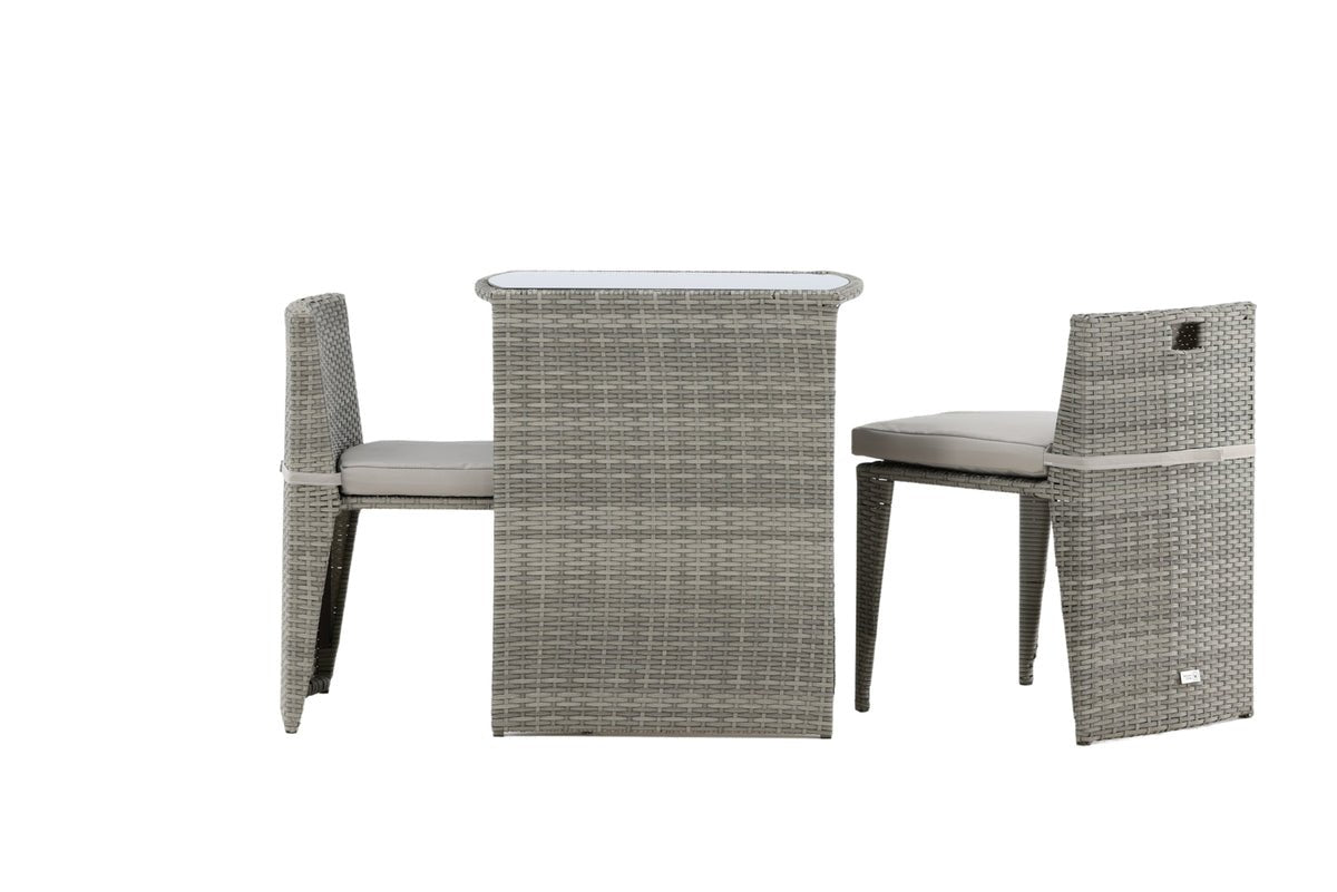 Balkonset Bob - in wahlweise schwarzem oder grauem Rattan