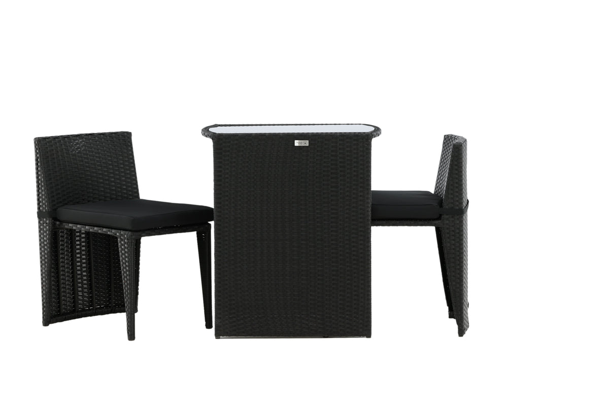 Balkonset Bob - in wahlweise schwarzem oder grauem Rattan