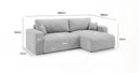 Designer Ecksofa Noma mit Schlaf- und Klappfunktion in Cord