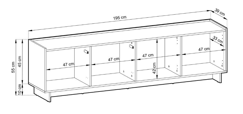Designer TV Lowboard Kiyora 195 cm