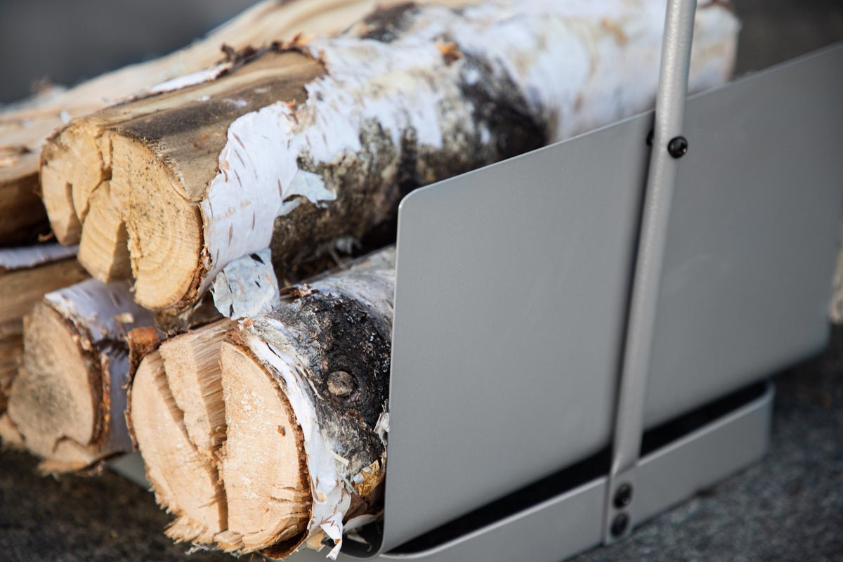 Brennholzkorb Tala - aus Stahl in Silber