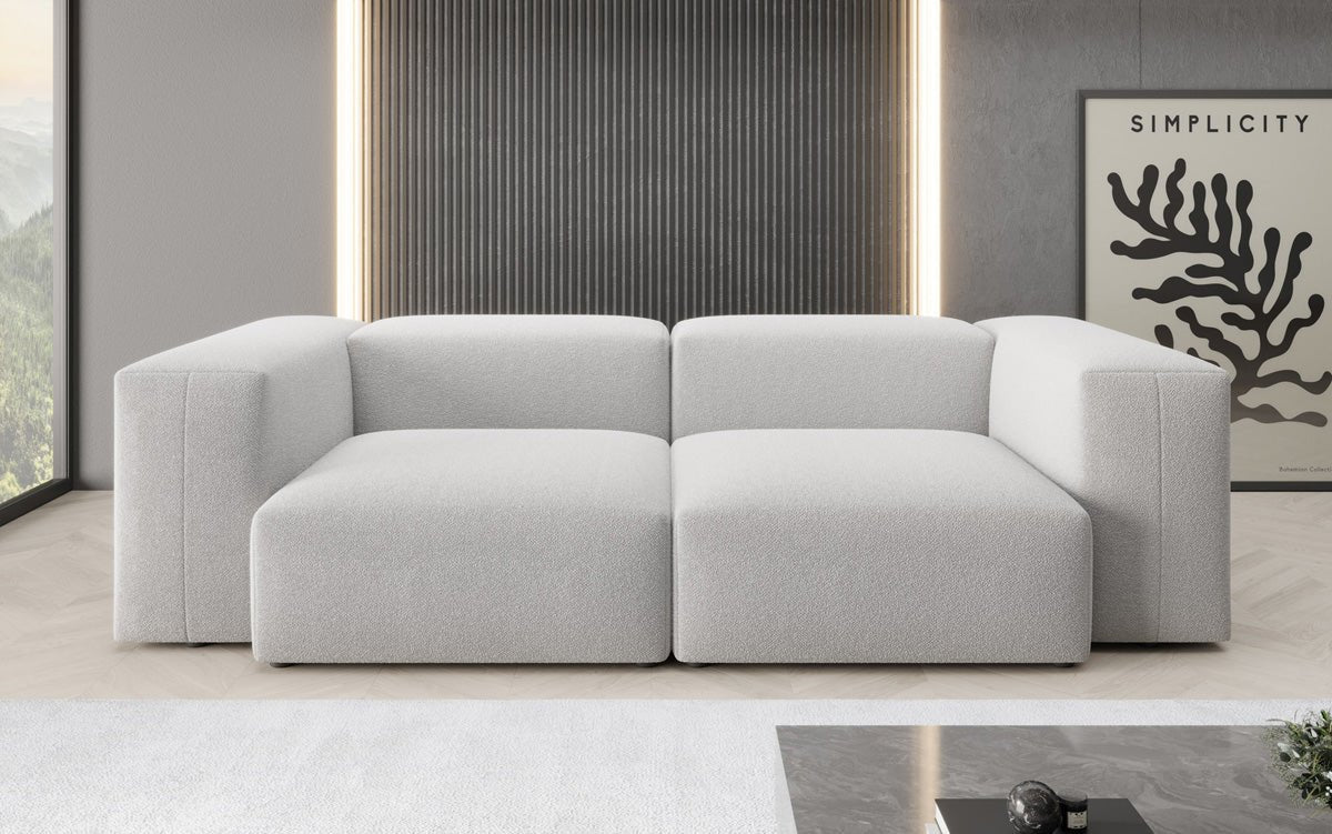 Designer 2-Seater Sofa Snug in Bouclé