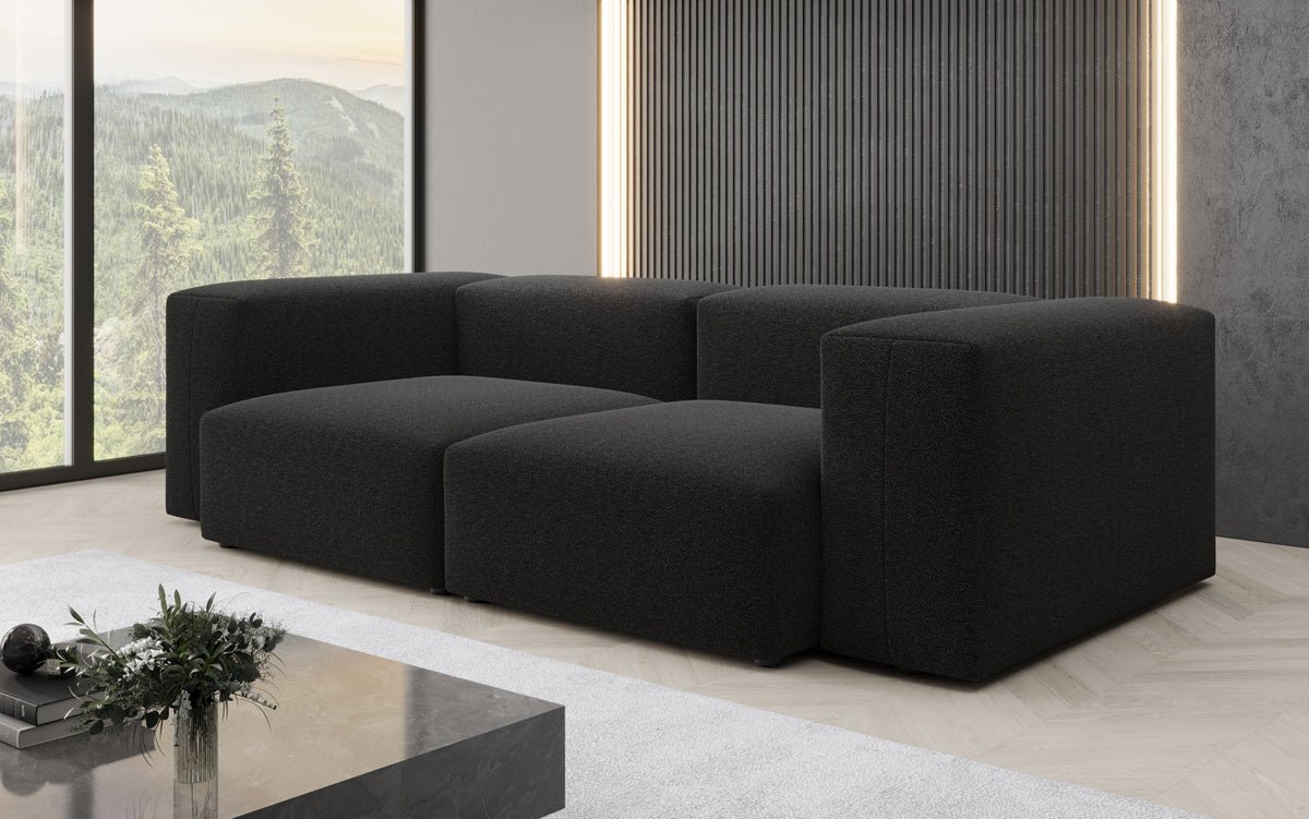 Designer 2-Seater Sofa Snug in Bouclé