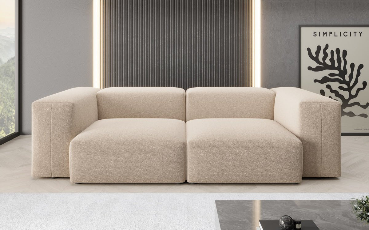 Designer 2-Seater Sofa Snug in Bouclé