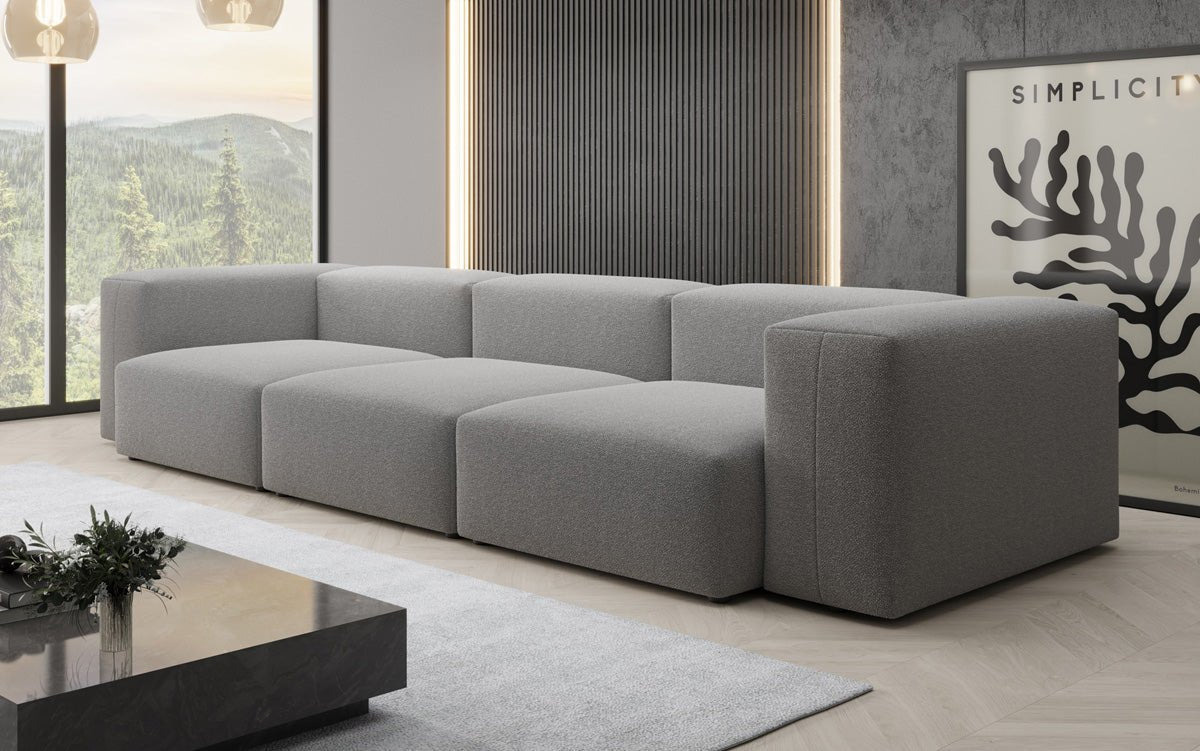 Designer 3-Seater Sofa Snug in Bouclé