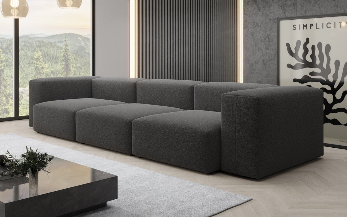 Designer 3-Seater Sofa Snug in Bouclé