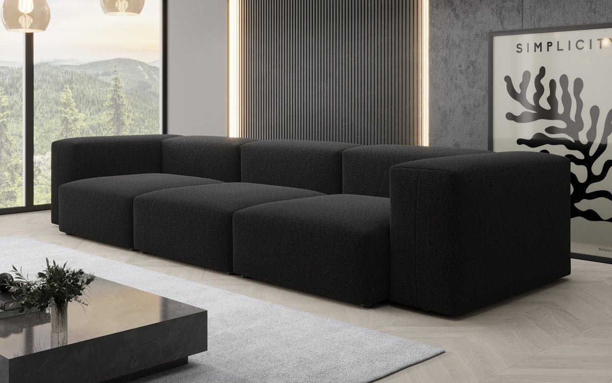 Designer 3-Seater Sofa Snug in Bouclé