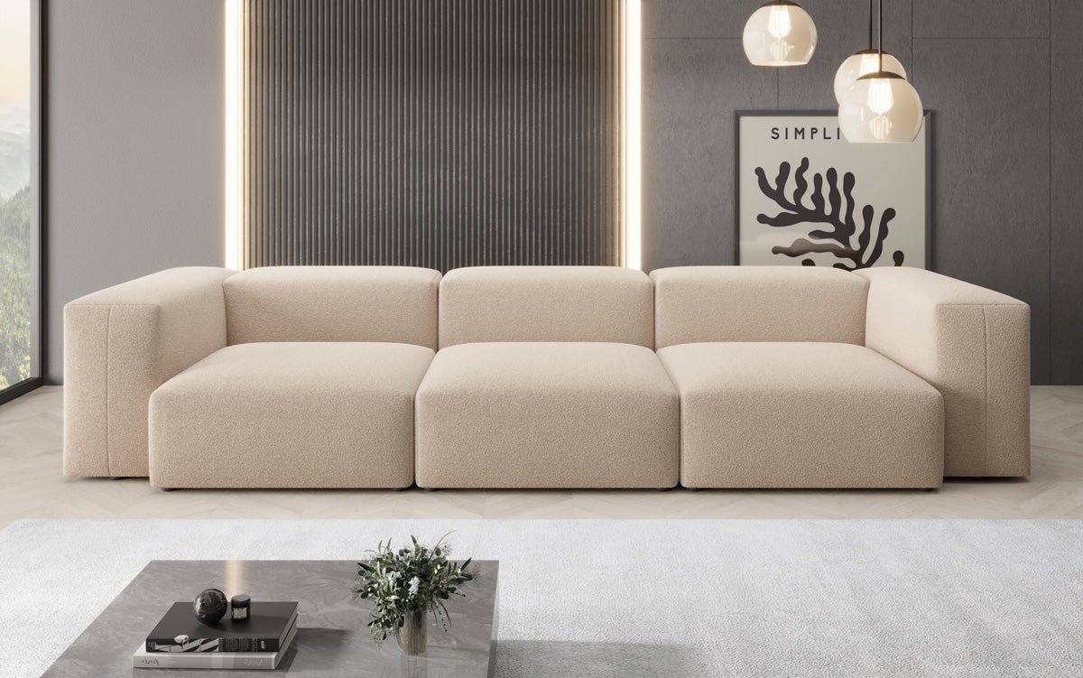 Designer 3-Seater Sofa Snug in Bouclé