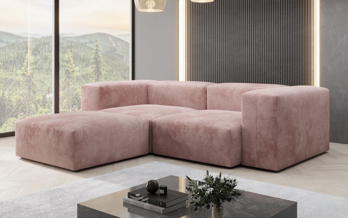 Designer L-shaped Sofa Snug Mini in Cord