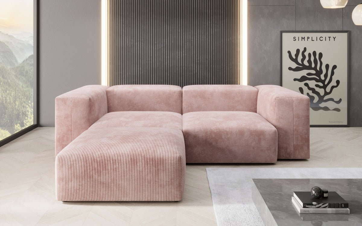 Designer L-shaped Sofa Snug Mini in Cord