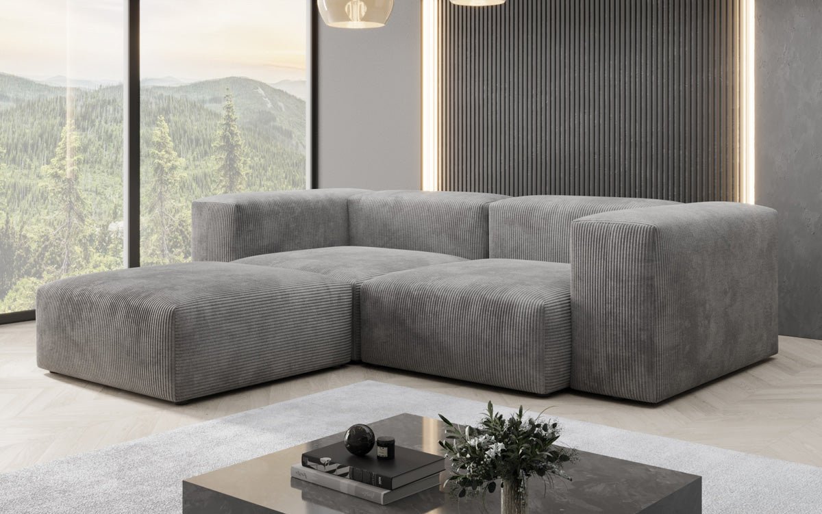 Designer L-shaped Sofa Snug Mini in Cord