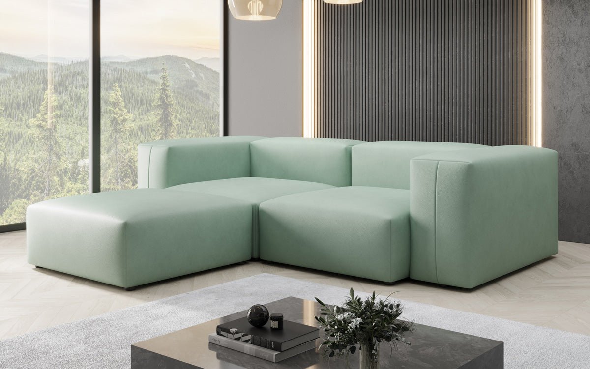 Designer L Sofa Snug Mini in Genuine Leather