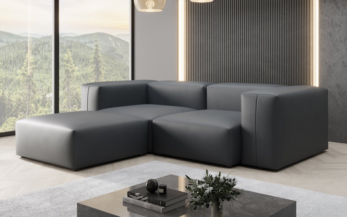 Designer L Sofa Snug Mini in Genuine Leather