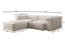 Designer corner sofa Snug Mini in fabric