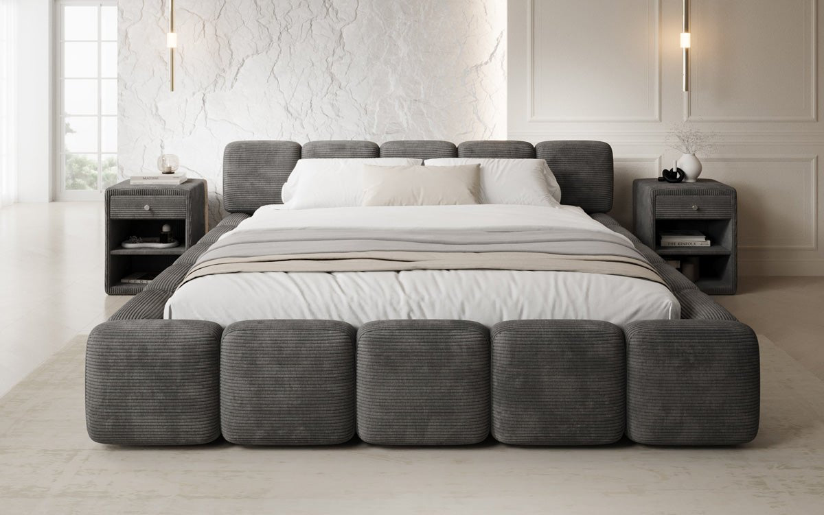 Designer upholstered bed Giulia Corduroy with storage space