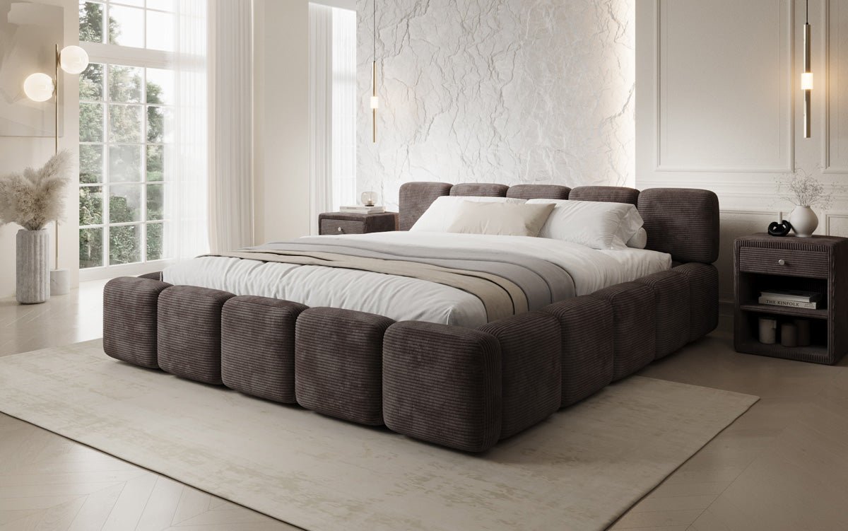 Designer upholstered bed Giulia Corduroy with storage space