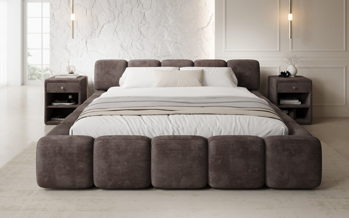 Designer upholstered bed Giulia Corduroy with storage space