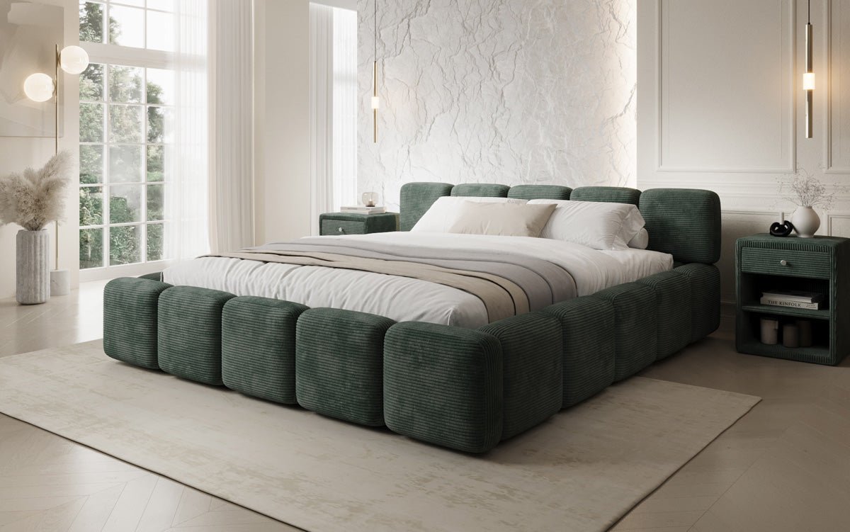 Designer upholstered bed Giulia Corduroy with storage space