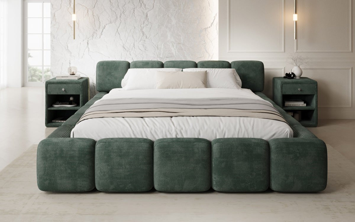 Designer upholstered bed Giulia Corduroy with storage space