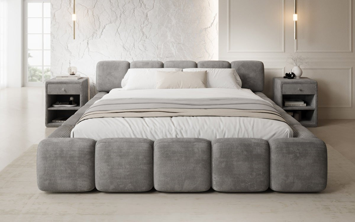 Designer upholstered bed Giulia Corduroy with storage space